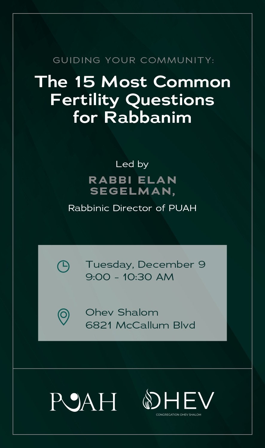 Guiding Your Community: The 15 Most Common Fertility Questions for Rabbanim